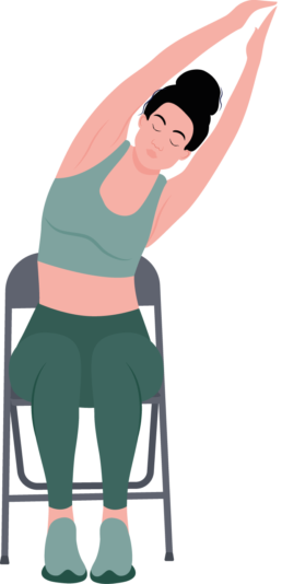 Pose yoga : croissant de lune assis pour étirer les côtés latéraux