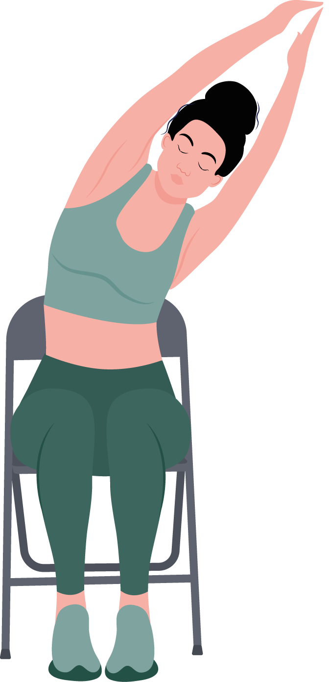 Pose yoga : croissant de lune assis pour étirer les côtés latéraux