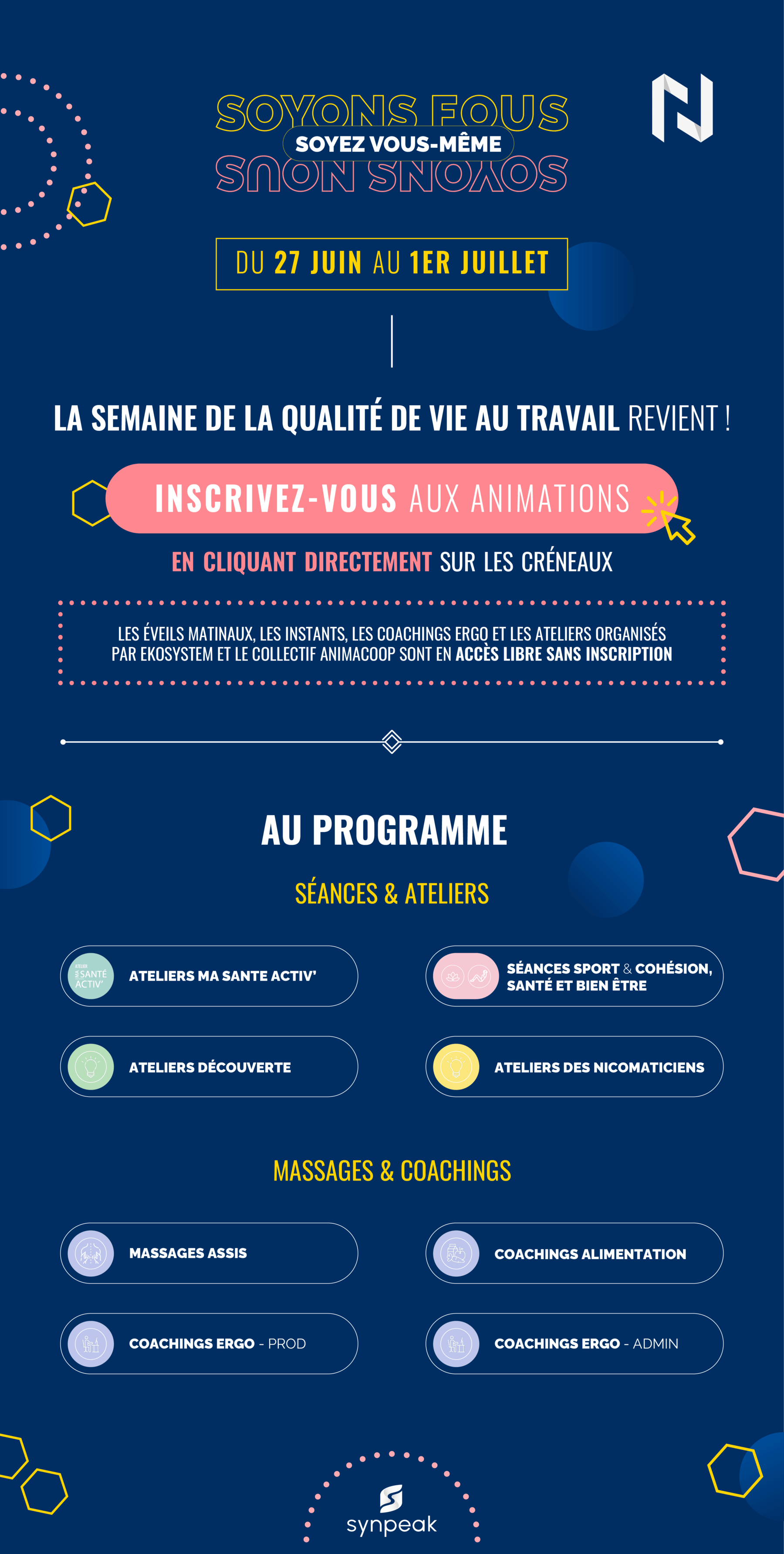 Newsletter de lancement pour notre client Nicomatic dans le cadre de la Semaine de la QVT 2022