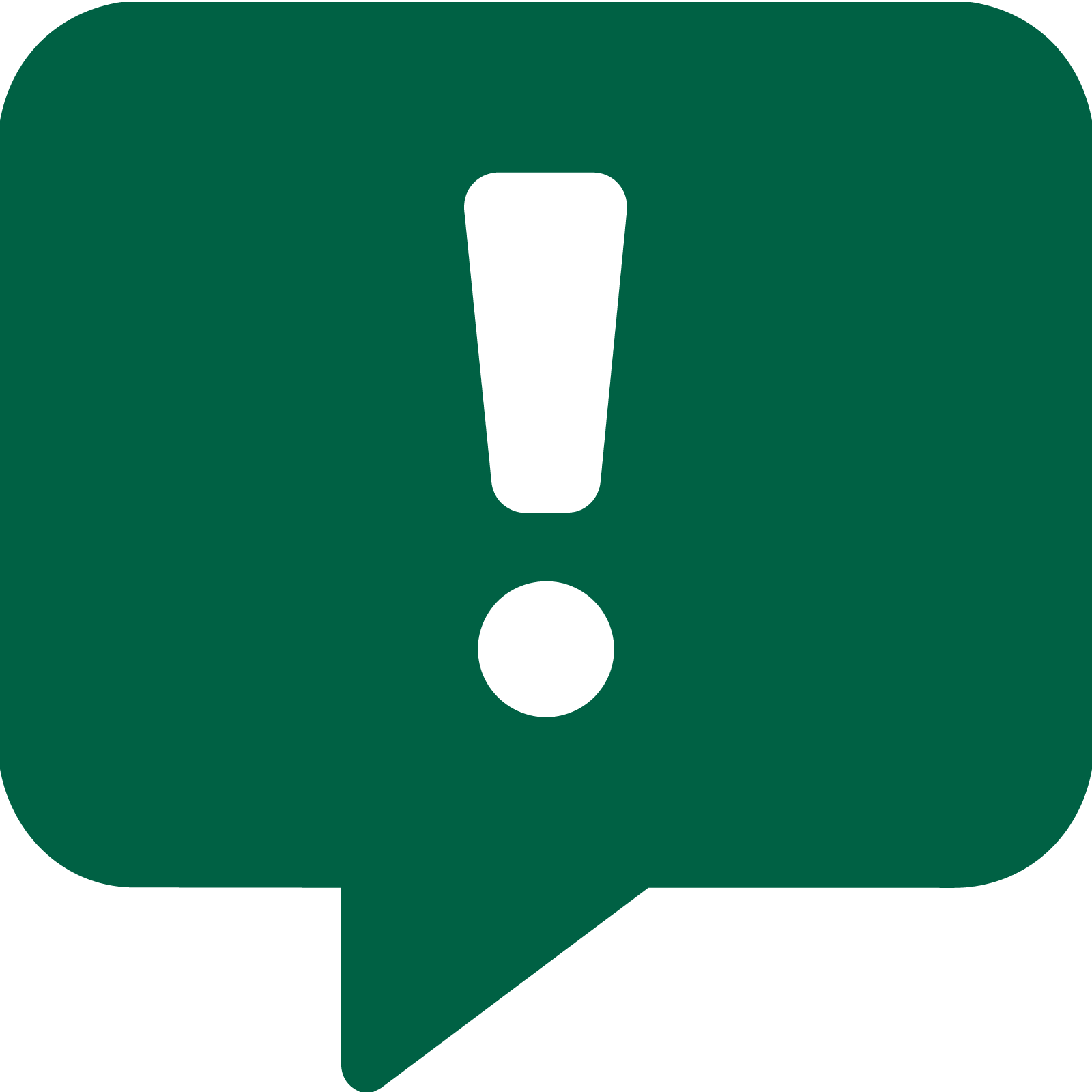 Bulle de message avec un point d'exclamation dedans