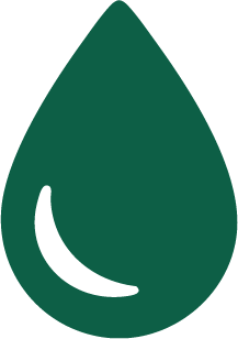 Icone verte d'une goutte d'eau