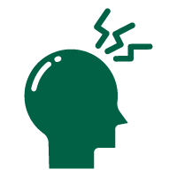 Visage de profil avec des éclairs au-dessus