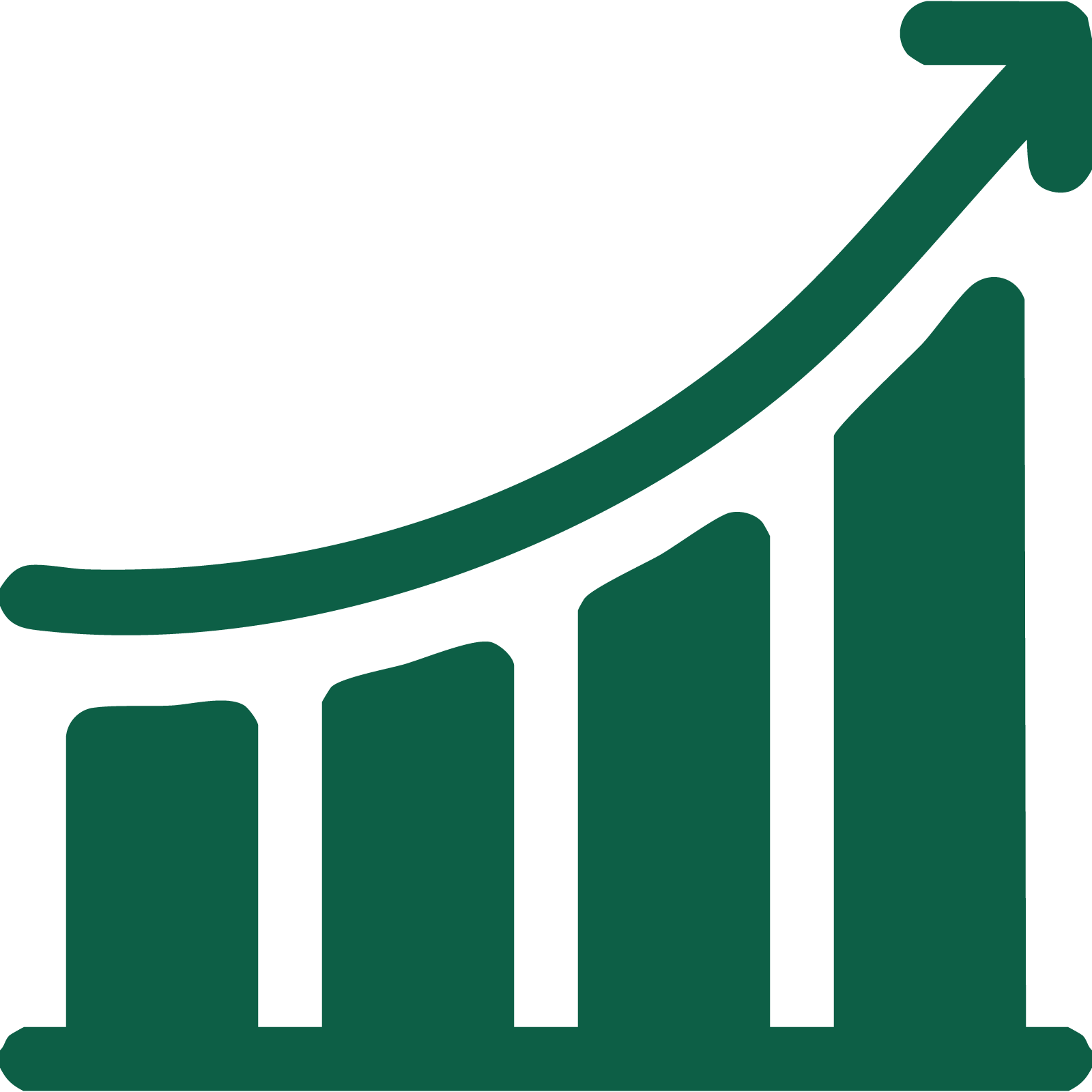 Icône verteIcône d'une courbe en pleine croissance